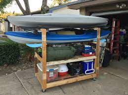Kayak Rack From Old Pallets And Scrap Kayak Rack Diy Kayak Storage Canoe Rack