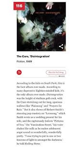 The cure the love cats. The Only Cure Album That Made It On To Rolling Stones Recent Top 500 Best Albums Of All Time Ranking Was Disintegration At 116 Your Guys Thoughts On This Thecure