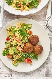 Spinat Tabouleh Mit Falafel Rezept Rezepte Falafel Babyspinat Rezepte
