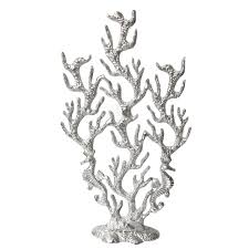 Koralle anhänger 20 flower quadtratisch. Dekofigur Koralle Silber Mit Seepferdchen 49 Cm Flourou Luxury Interior Design Art