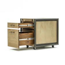 Songmics caisson de bureau metal, verrouillable, avec 3 tiroirs, rangement de documents, papeterie, préassemblé, pour bureau, bureau à domicile, 39 x 45 x 55 cm (l x l x h), noir ofc63bk. Meuble Bas Caisson De Bureau A Roulettes Inspiration Indus En Acacia Et Metal 2 Tiroirs 51x60x60cm Brooklyn Caissons De Bureau Pier Import