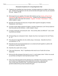 name date core discussion questions for living organisms test