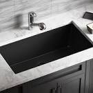 Kitchens with black sinks