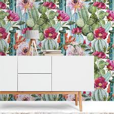 Modern yet timeless, create an elegant room in minutes with our peel and stick. Watercolor Cactus Removable Wallpaper Moonwallstickers Com