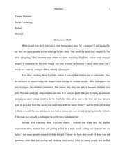 Reflection papers allow you to communicate with your instructor about how a specific article, lesson, lecture, or experience shapes your understanding of introduce your expectations.5 x research source the introduction of your paper is where you should identify any expectations you had for the. Introduction To Sociology Chapter 6 Self Reflection Paper Martinez 1 Tatianamartinez Socialpsychology Barbra Reflectionch 6 Iamshockedto The Most Course Hero
