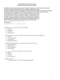 Allows users to find the answers to questions in an interactive way. Question Bank For Computer For Digital Era Personal Computers Computer Network