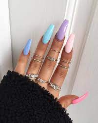 Victoria On Instagram Another Look At These Nails 95 Angel Bobby Bobby Lavish B Multicolored Nails Acrylic Nails Perfect Nails