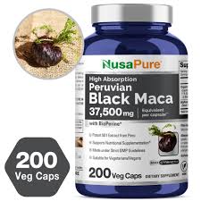 Black Maca Root extract 37,500mg – 200 Veg Caps (100% Vegetarian, Non –  GMO) – Nusapure