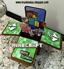 Minecraft Happy Birthday Card Printable Free Ken S Kreations Minecraft Birthday Card Minecraft Birthday Card Minecraft Birthday Birthday Card Printable
