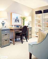 Home offices are becoming much more popular, largely due to the fact that more people are working from home or at least bringing work home with them from the office. How I Created A Pretty Office Space In Our Basement Pretty Office Space Basement Office Home Office Space