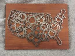 Usa Bicycle Chain And Sprocket Art Unique Items Products Bicycle Chains Etsy