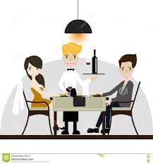 Couple Costumer Going To Dinner At Restaurant Vector Illustration Stock Vector Illustration Of Elegance Male 73535364