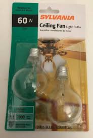 It does the job using 120 volts and 60w incandescent light bulbs, and the light bulbs are included. 60w Sylvania Ceiling Fan Light Bulbs 2 X A15 Bulbs Intermediate Base Ebay