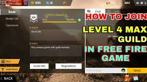 Players join a specific guild to form some alliances and play under a certain. How To Join Level 4 Max Guild In Free Fire Game Youtube