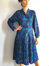 70s Shirtwaist Dress 70s Pleated Shirt Dress Drop Waist Dress Etsy Dropwaist Dress Shirtwaist Dress Dresses