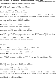 Jazz Song From Top Bands And Vocal Artists With Chords Tabs And Lyrics Boulevard Of Broken Dreams Bennett Tony Jazz Songs Guitar Tabs Songs Songs