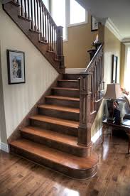 Two Tone Staircase With Custom Posts Railing Stairs Staircase Design Stained Staircase Wood Stairs