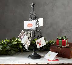 The plant stake will be in between the two foam flowers thanks to the glue dots. Christmas Tree Card Holder Pottery Barn