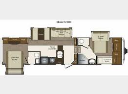 The 32ret salem offers a couple's coach w/ rear entertainment and east to west master bed! Camper 2 Queen Beds Camper Flooring Floor Plans Bunk House