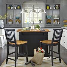 Black And Distressed Oak Kitchen Island With Stools By Home Styles Americana Kitchen Stools For Kitchen Island Freestanding Kitchen Island