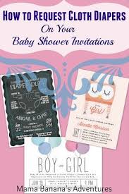 How To Request Cloth Diapers On Your Baby Shower Invitations With Minted Mama Banana S Adventures Baby Shower Invitations New Baby Products Cloth Diapers