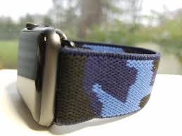 We also like that it has an antimicrobial finish for keeping germs away. Apple Watch Band Splinter Camo Blue Watch Band 38 40mm Elastic Etsy