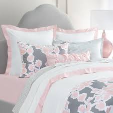 Pink Linden Border Sham Standard Pair Bedroom Decor Grey Pink Grey And White Bedding Pink Duvet Cover
