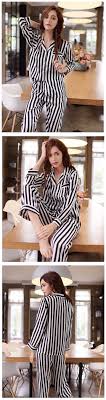 Black And White Striped Silk Pajamas Black And White Striped Silk Pajama Set For Women Silkpajamas Pajamaset Silkshirt Stripe Womenstyle Ladyluxury Silk Pajama Set Silk Pajamas Pajama Set