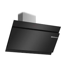 Elite905bk 90cm black angled glass extractor fan | designer chimney cooker hood. Bosch Serie 6 Dwk97jq60b 90cm Wall Mounted Black Cooker Hood Sinks Taps Com