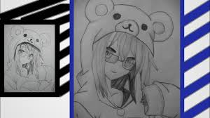 Slim fit order a size up if youd like it less fitting. How To Draw Anime Girl With Bear Hoodie Drawing Tutorial For Beginners Manga Girl Pencil Sketch Youtube