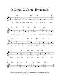 O Come O Come Emmanuel Free Lead Sheet For Advent And Christmas With Melody Chords And Lyrics Christmas Songs Lyrics Hymn Sheet Music Christmas Sheet Music