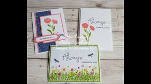 3 Cute Cards Using Stampin Up S Field Of Flowers Bundle Youtube
