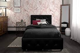 Queen size faux leather platform bed frame with storage. Dhp Dakota Upholstered Faux Leather Platform Bed With Storage Drawers Twin Size Black Pricepulse