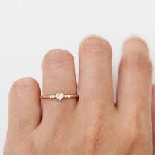 Solid 14k Gold Diamond Heart Ring Valentines Gift Petite Etsy Diamond Heart Ring Cute Promise Rings Heart Shaped Diamond Ring