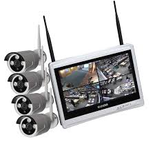 Kit Wireless Senza Fili Monitor 12 Pollici 4 Telecamere 720p 1 Mpx Software Con Funzione Repeater Per Ogni Telecamera Gestibile Da App Su Con Immagini App Software Telefono