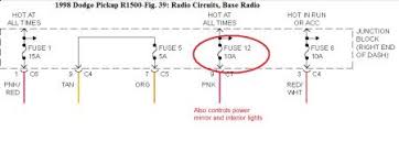 1999 dodge ram 1500 truck car stereo radio wireing diagram 4x4 sign up free at (www.12volt.com) and you can access all wiring diagrams etc required. Radio Not Working My Interior Lights Radio Power Side Mirrors