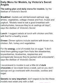 vs model diet not bad this has some quite healthy options