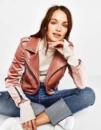 Velvet Biker Jacket Clothing Sale Bershka United States Jackets Biker Jacket Fall Winter Outfits