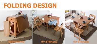 Modern Space Saving Solid Wood Folding Dining Table Set With Chair Storage 5 Piece 58 Folding Dining Table Foldable Dining Table Modern Spaces