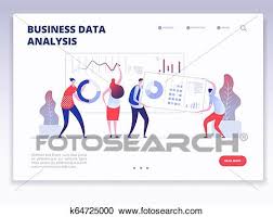 Landing Page People With Dashboard And Data Charts