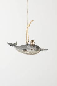 Vintage Glass Narwhal Ornament Nautical Christmas Ornaments Narwhal