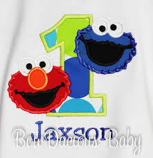 You pick the fabric, font, and thread colors. Seasame Street Birthday Shirts And Onesies