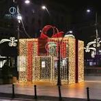 [Hot Item] Christmas Decorations Outdoor LED Lights Motif Gift Box Light  Street Giant Creative Modelling Sculpture Lighting Festival Decoration