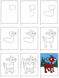 How to draw a nose: How To Draw Rudolph Art Projects For Kids