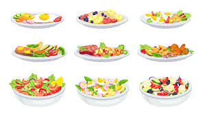 Set it and forget it! Healthy Meal Breakfast Lunch Salad And Dinner Menu Oatmeal With Fr By Tartila Thehungryjpeg Com