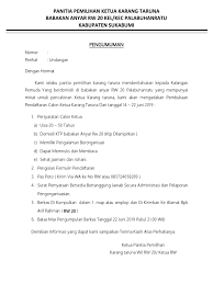 Check spelling or type a new query. Panitia Pemilihan Ketua Karang Taruna