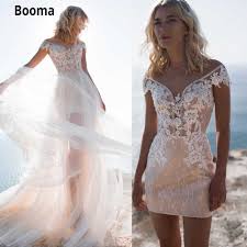 To help you narrow down the options, i have come up with some shopping tips to aid you in finding a wedding dress that and most wedding dresses are designed based on body shape and not the height of the bride. Booma Elegant Beach Wedding Dresses Mermaid With Long Train Jewel Neck Beads Appliques Lace Short Bridal Wedding Gowns Customize Wedding Dresses Aliexpress