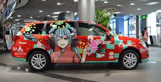 miku itasha corolla at toyoya car showroom car showroom car corolla