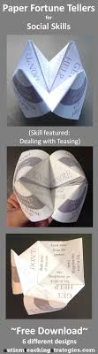 Having Trouble With Being Teased This Is One Of Six Paper Fortune Tellers On Various Social Skill Social Skills Teaching Social Skills Social Skills Lessons