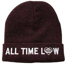 All Time Low Red Marled Beanie Hot Topic 7 60 Liked On Polyvore Featuring Accessories Hats Beanies All Tim Red Beanie Hat Red Beanie Embroidered Hats